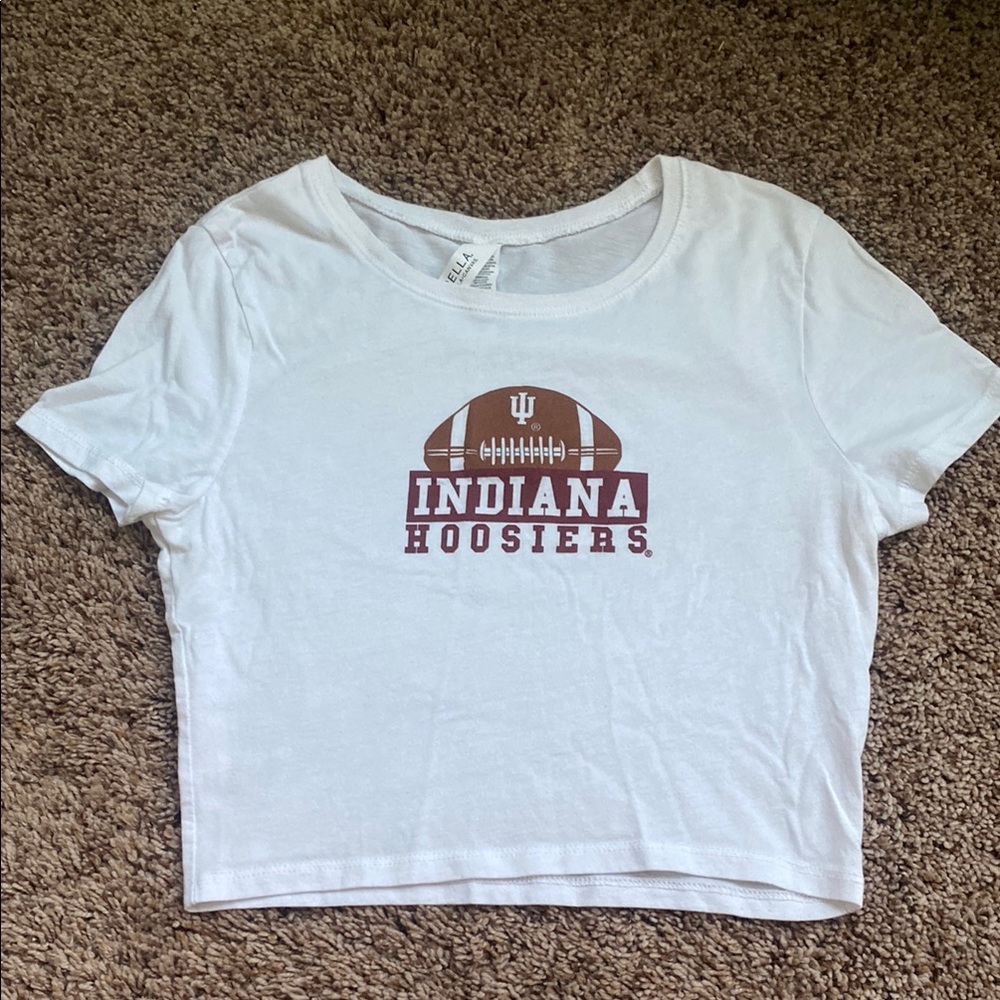 Indiana Hoosiers White Crop Top